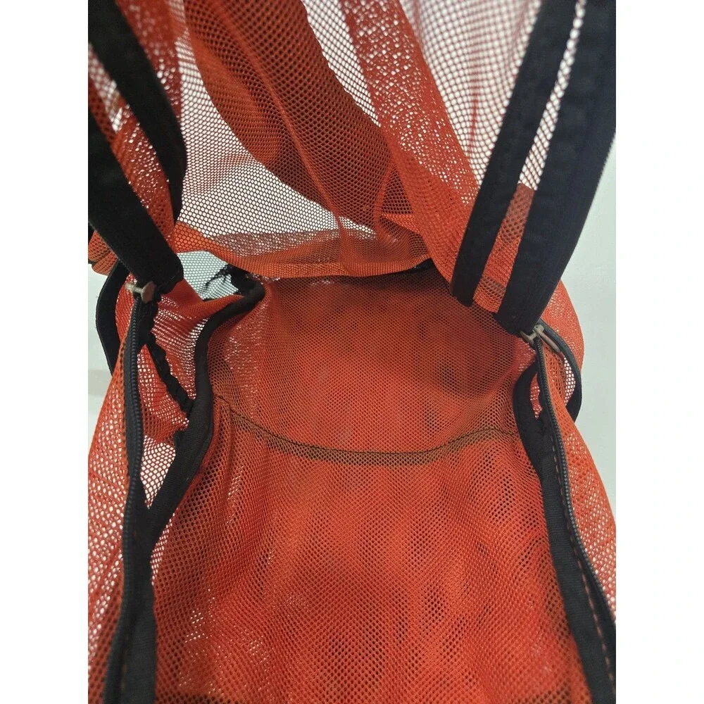 Nike Brasilia 7 Large Mesh Backpack Orange Black BZ9719-801 READ DAMAGED